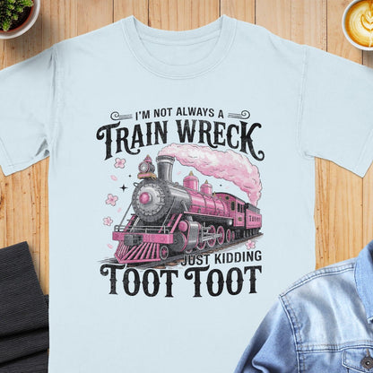 Humorous Train Wreck Just Kidding Toot Toot T-shirt product