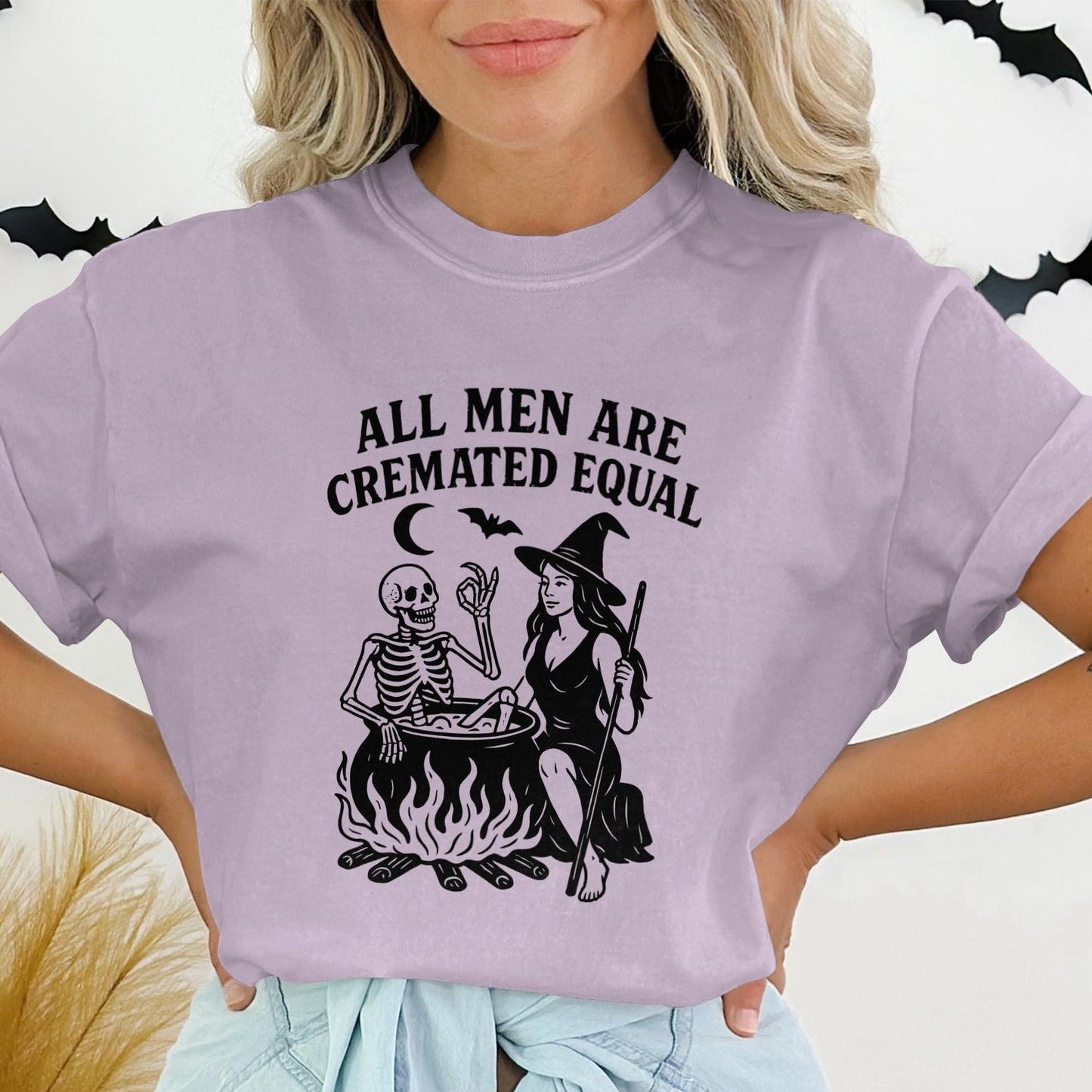 All Men Are Cremated Equal Halloween Themed T-Shirt product