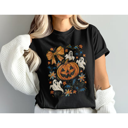 Halloween Ghosts and Pumpkin Graphic Tee product