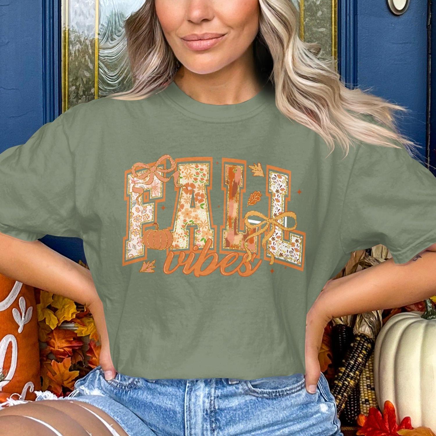 Fall Vibes Graphic Tee Casual Autumn Fashion product