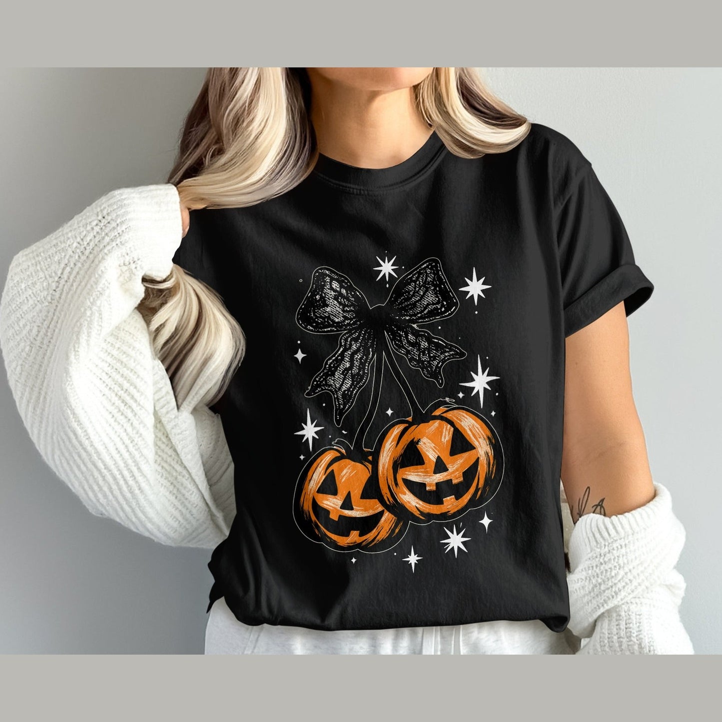 Halloween Jack-O'-Lantern Bow Graphic Tee product