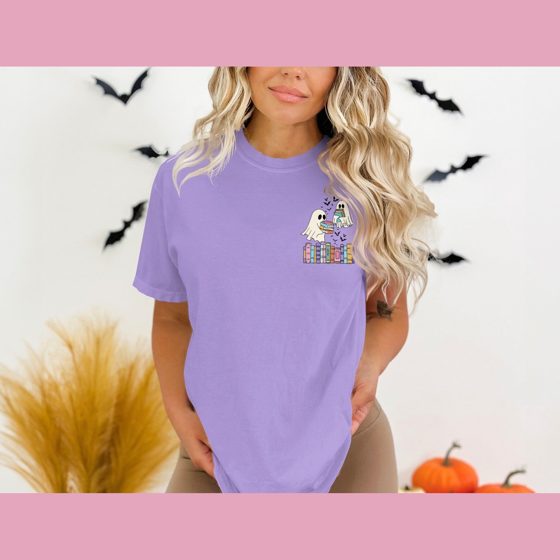 Spooky Ghosts and Books Halloween Graphic T-Shirt product
