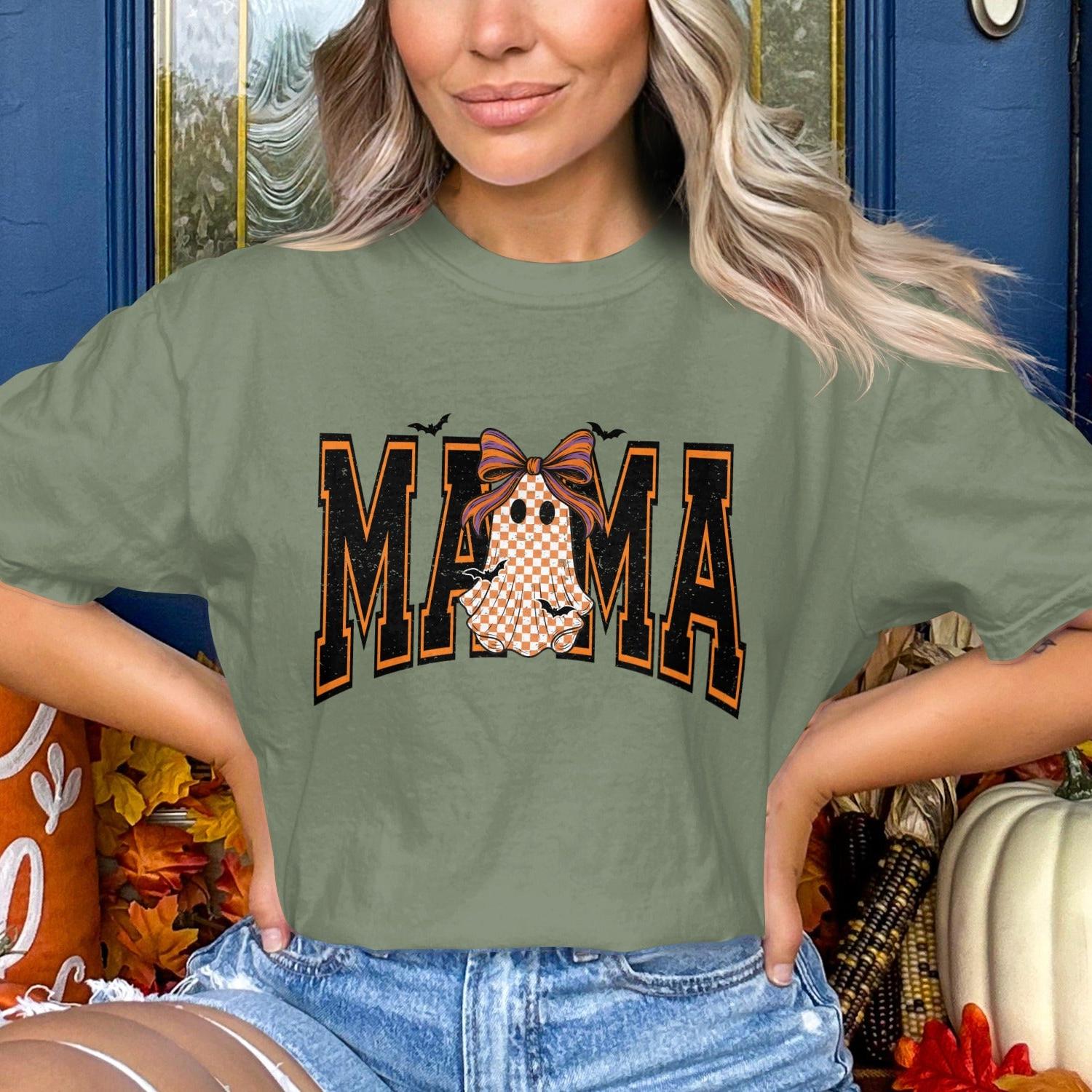 Halloween Themed Mama Shirt Festive Fall Shirt product type