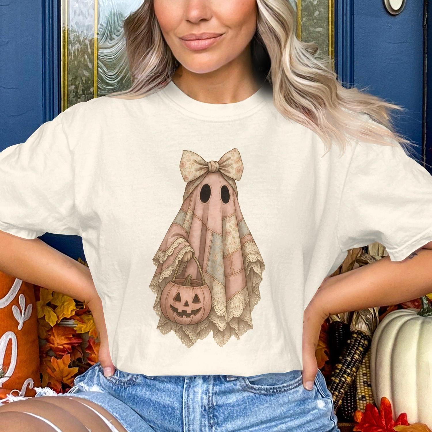 Cute Ghost with Pumpkin Halloween Shirt product