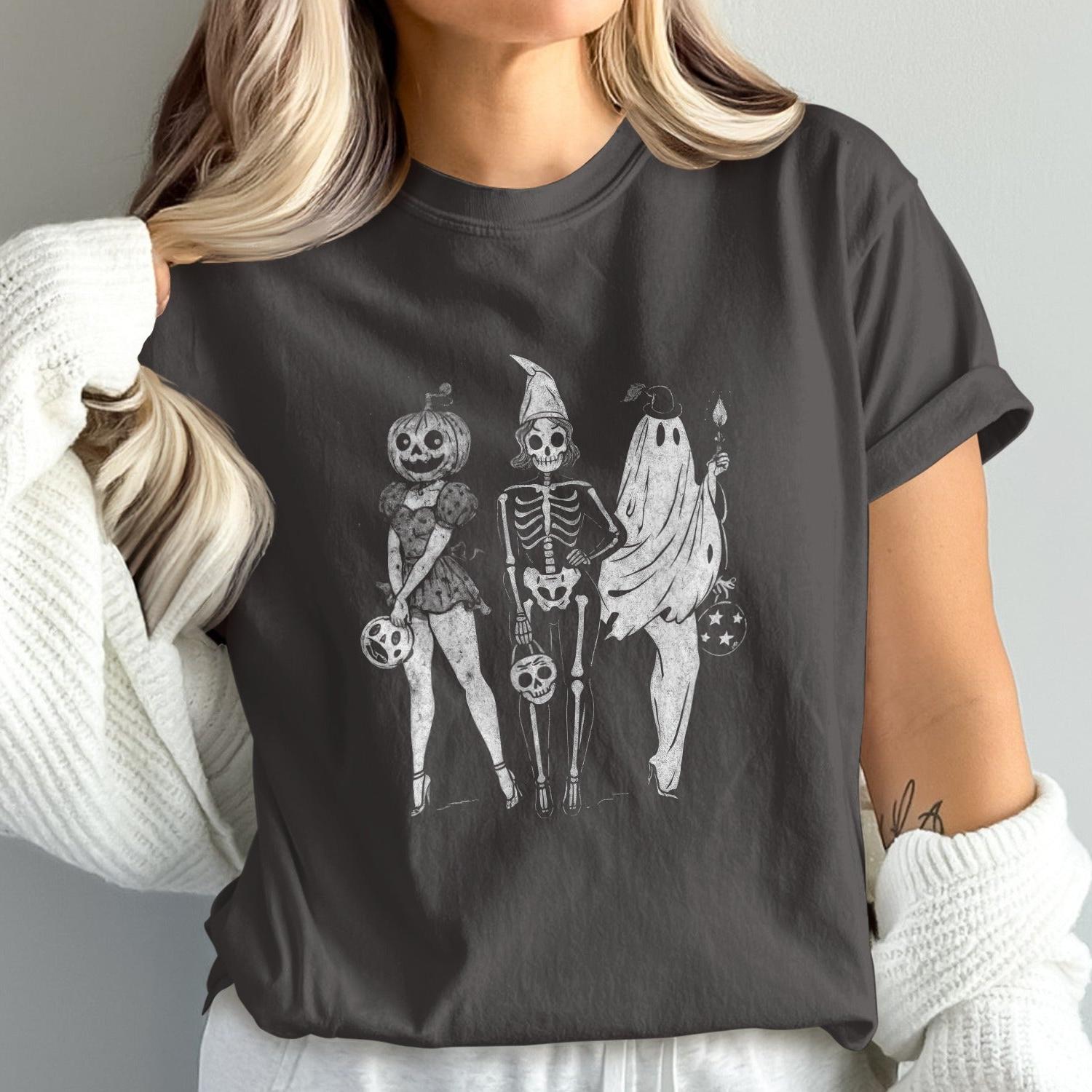 Halloween Skeleton and Ghosts Graphic Unisex Shirt product type