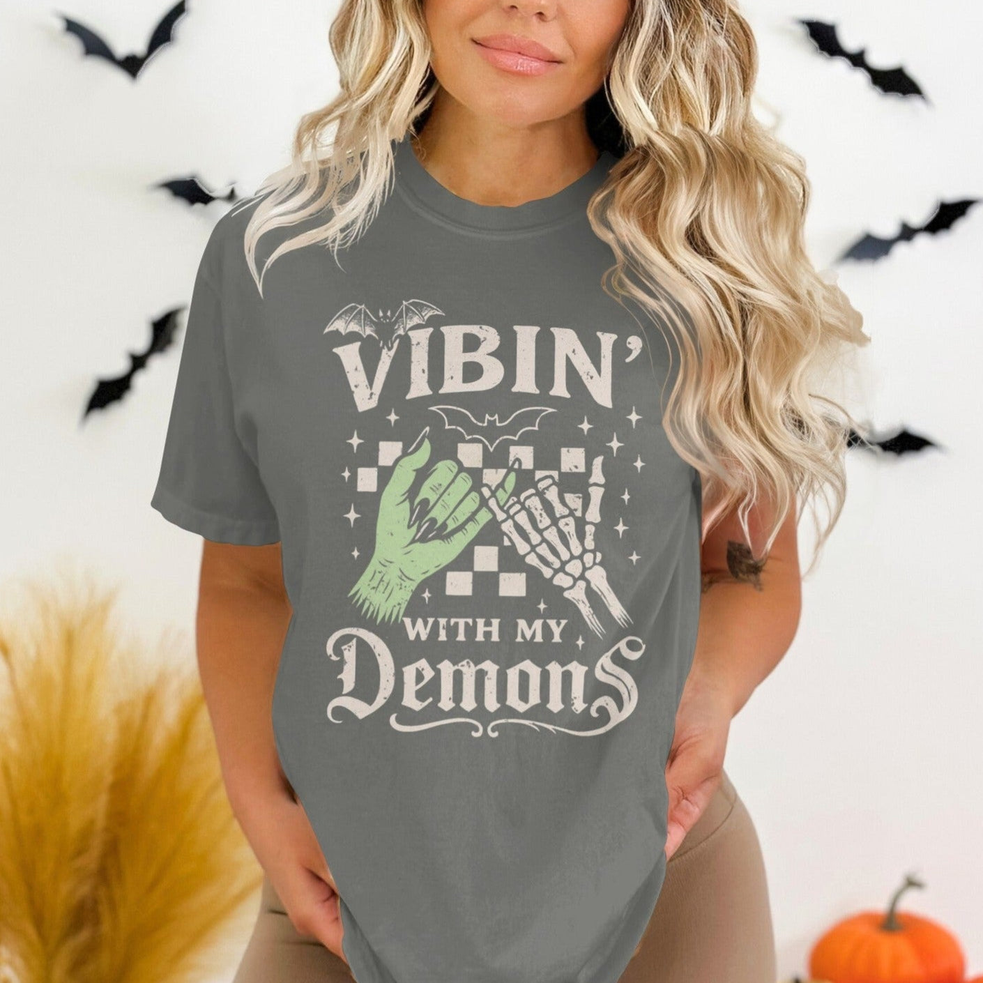 Vibin' With My Demons Fun Graphic Tee product type