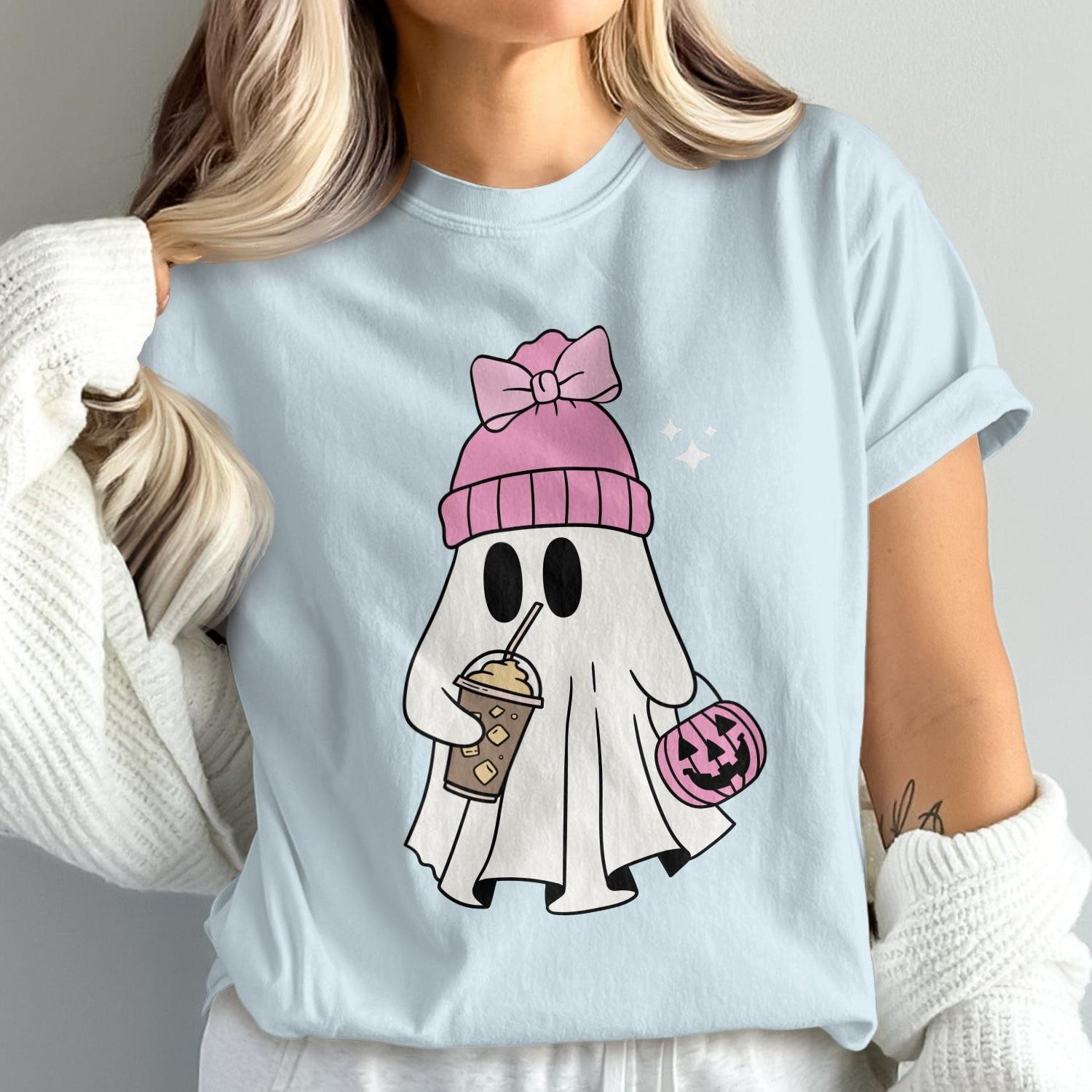 Cute Ghost Pink Hat Coffee Lover Design product type