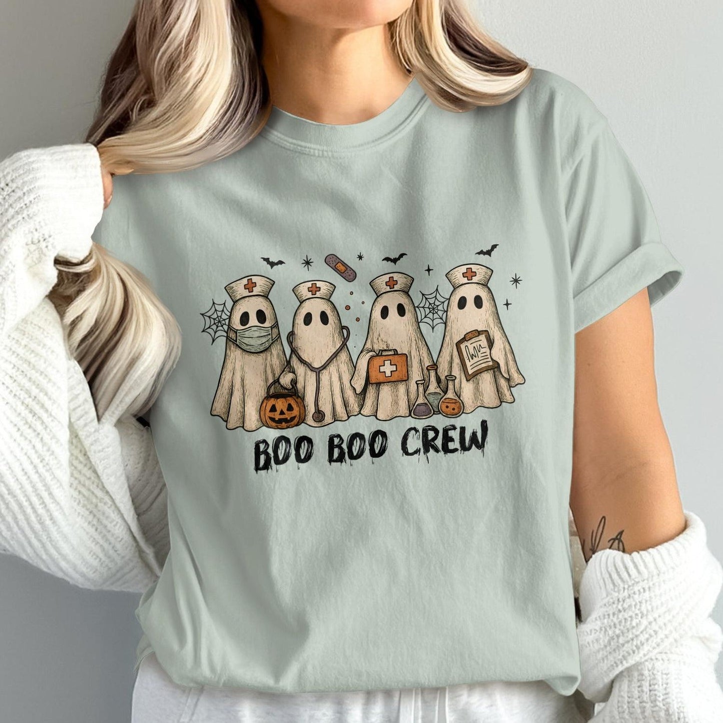 Boo Boo Crew Ghost Nurse Doctor Themed Shirt product