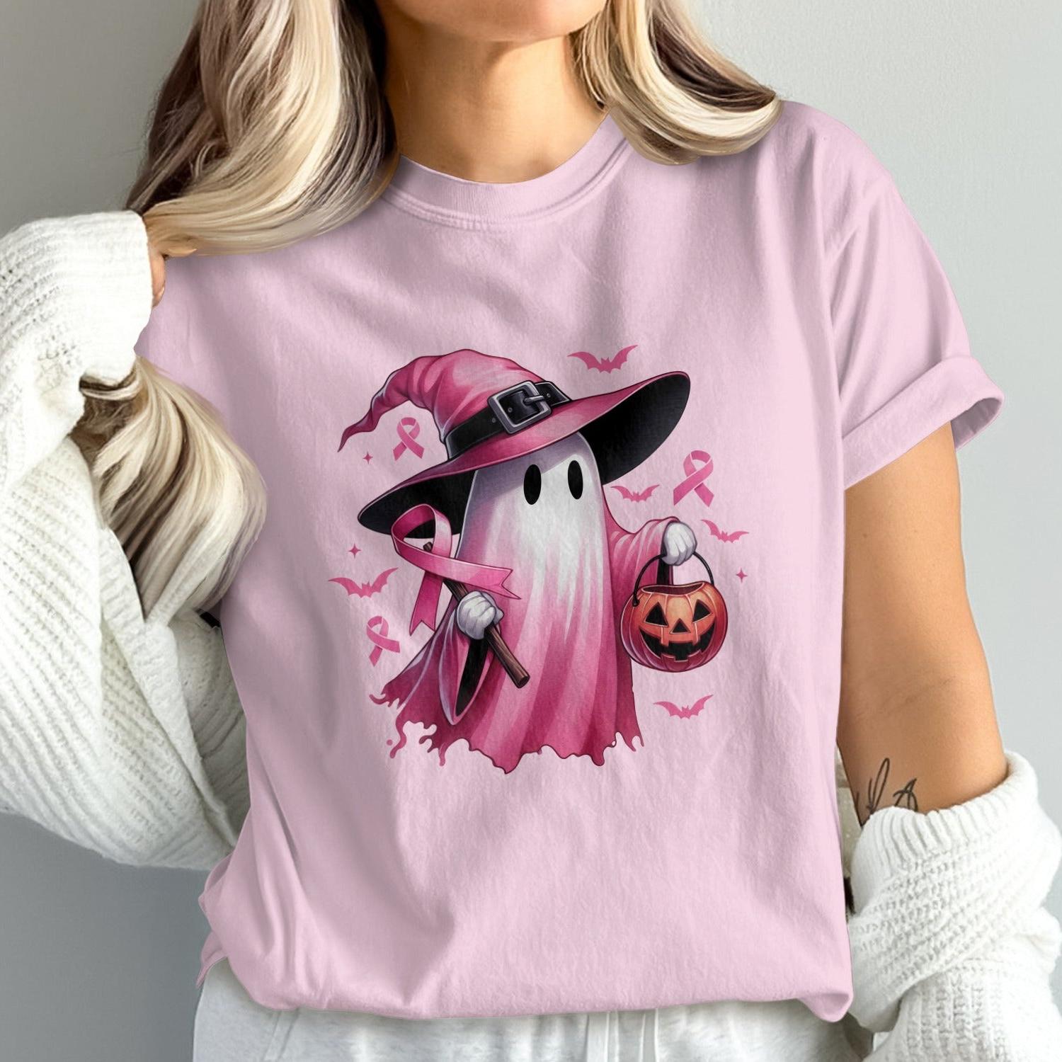 Spooky Halloween Ghost Witch Pink Ribbon Design product type