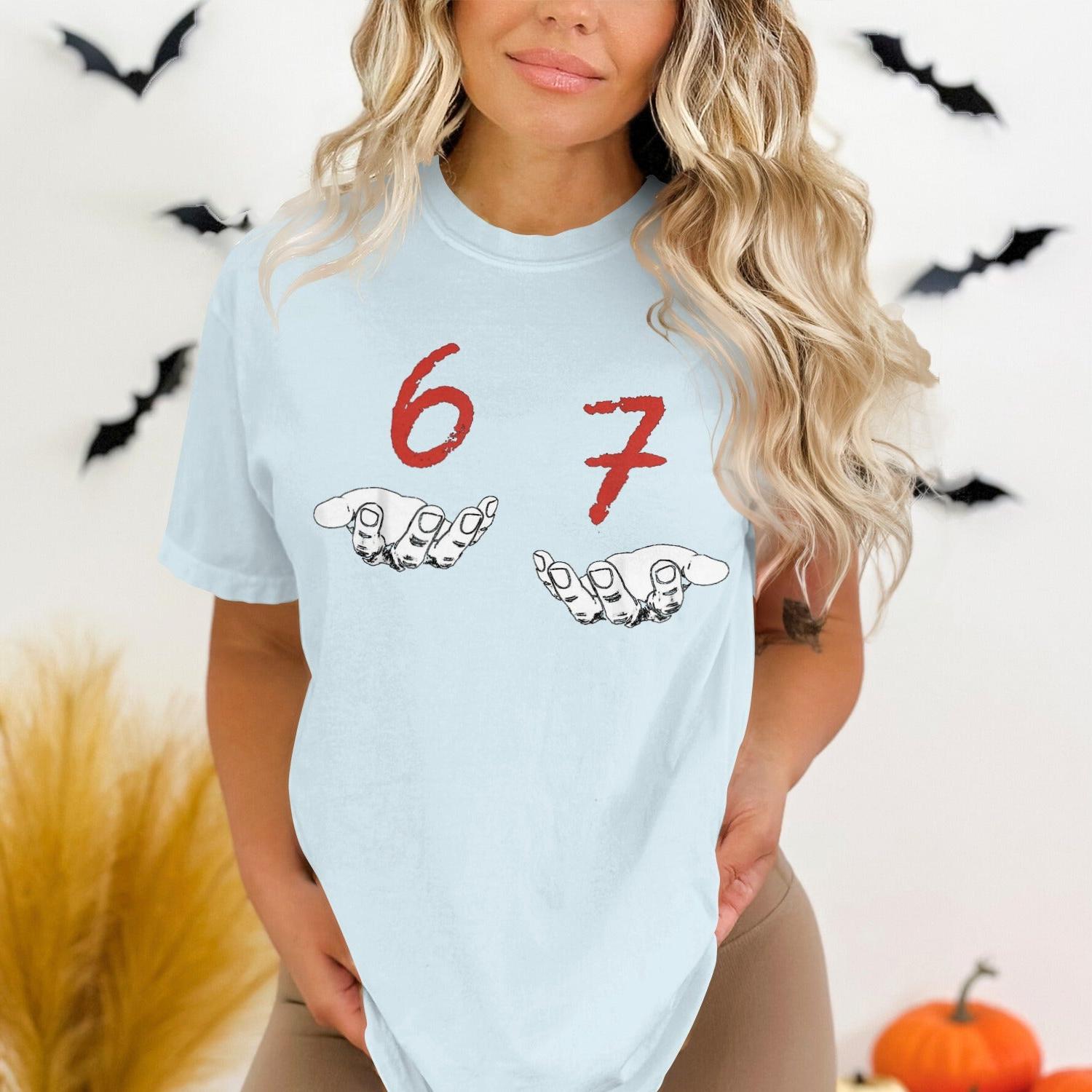 Women's 67 Graphic Print Halloween Theme T-Shirt product