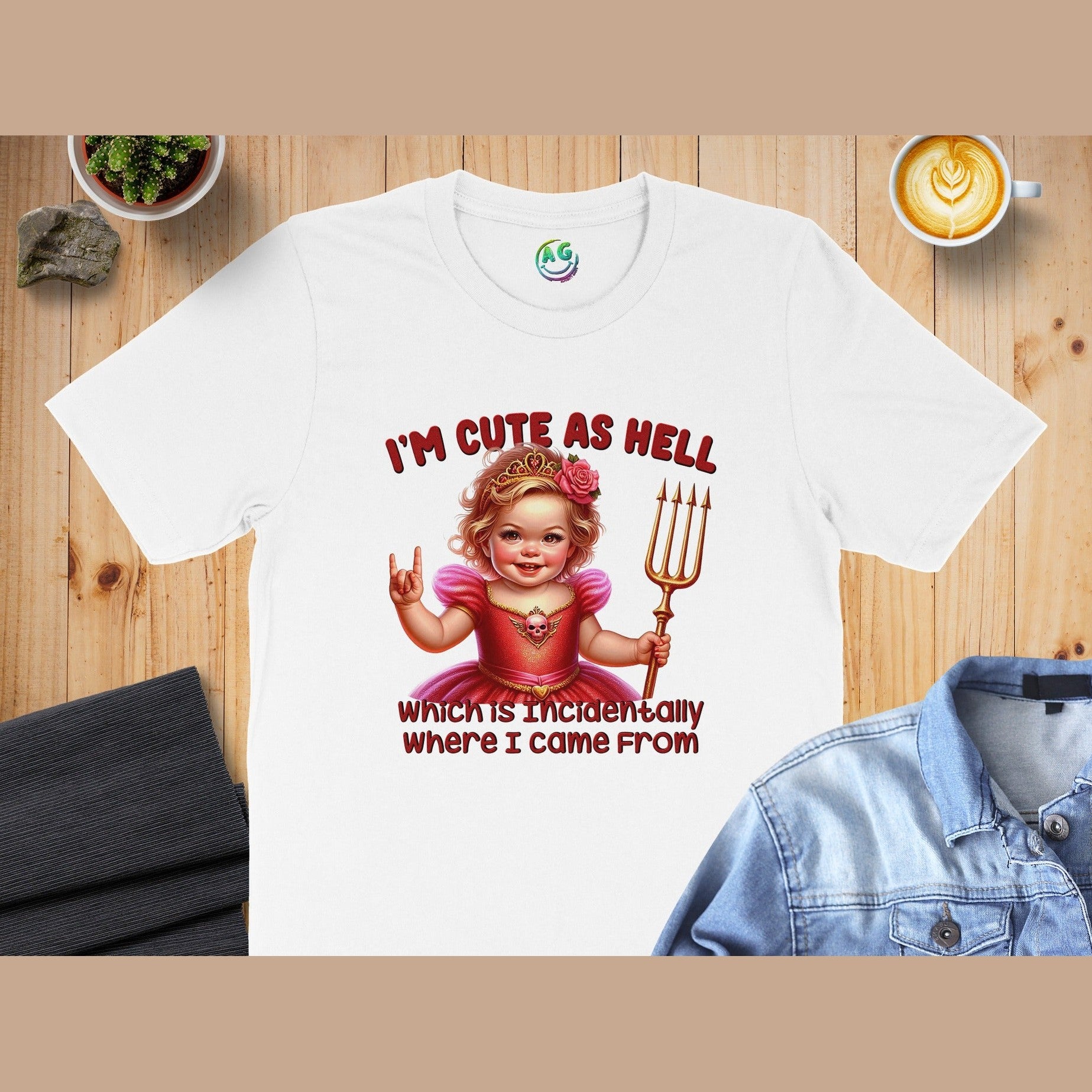 Adorable Baby Girl Funny Devil Themed T-shirt Product
