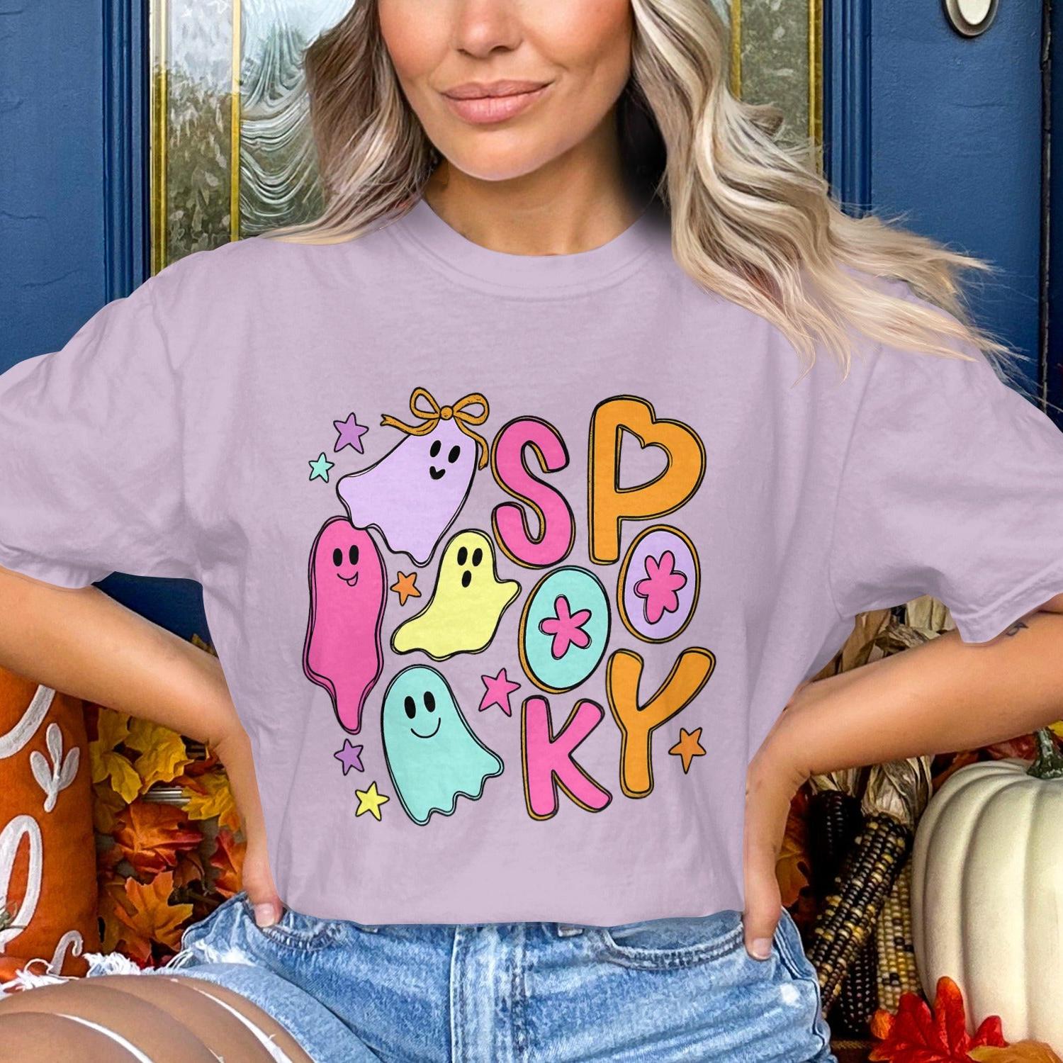Cute Spooky Ghosts Halloween Themed T-Shirt product type