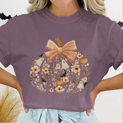 Halloween Pumpkin Graphic Shirt with Bats product type