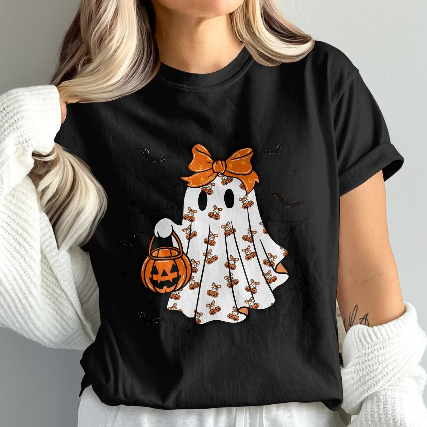 Halloween Ghost Costume with Pumpkin Shirt product type