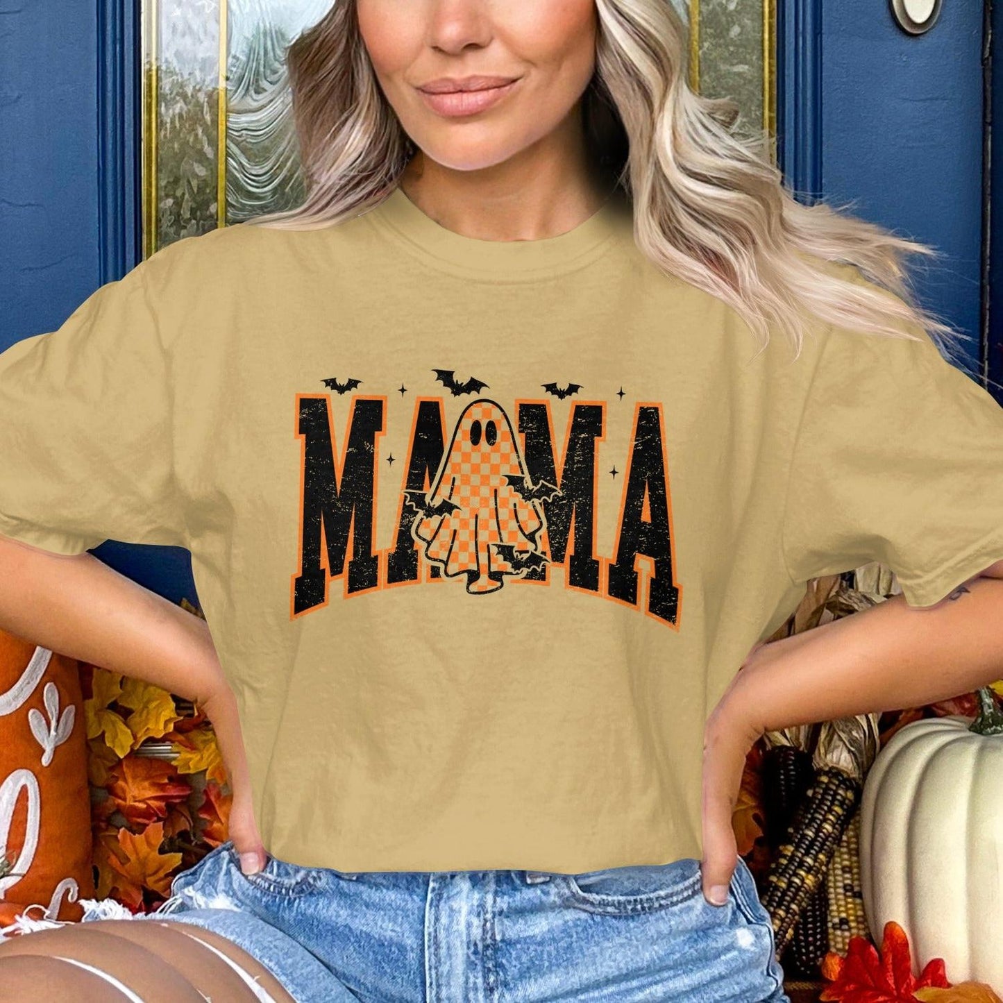 Spooky Mama Halloween Ghost Graphic Tee shirt product