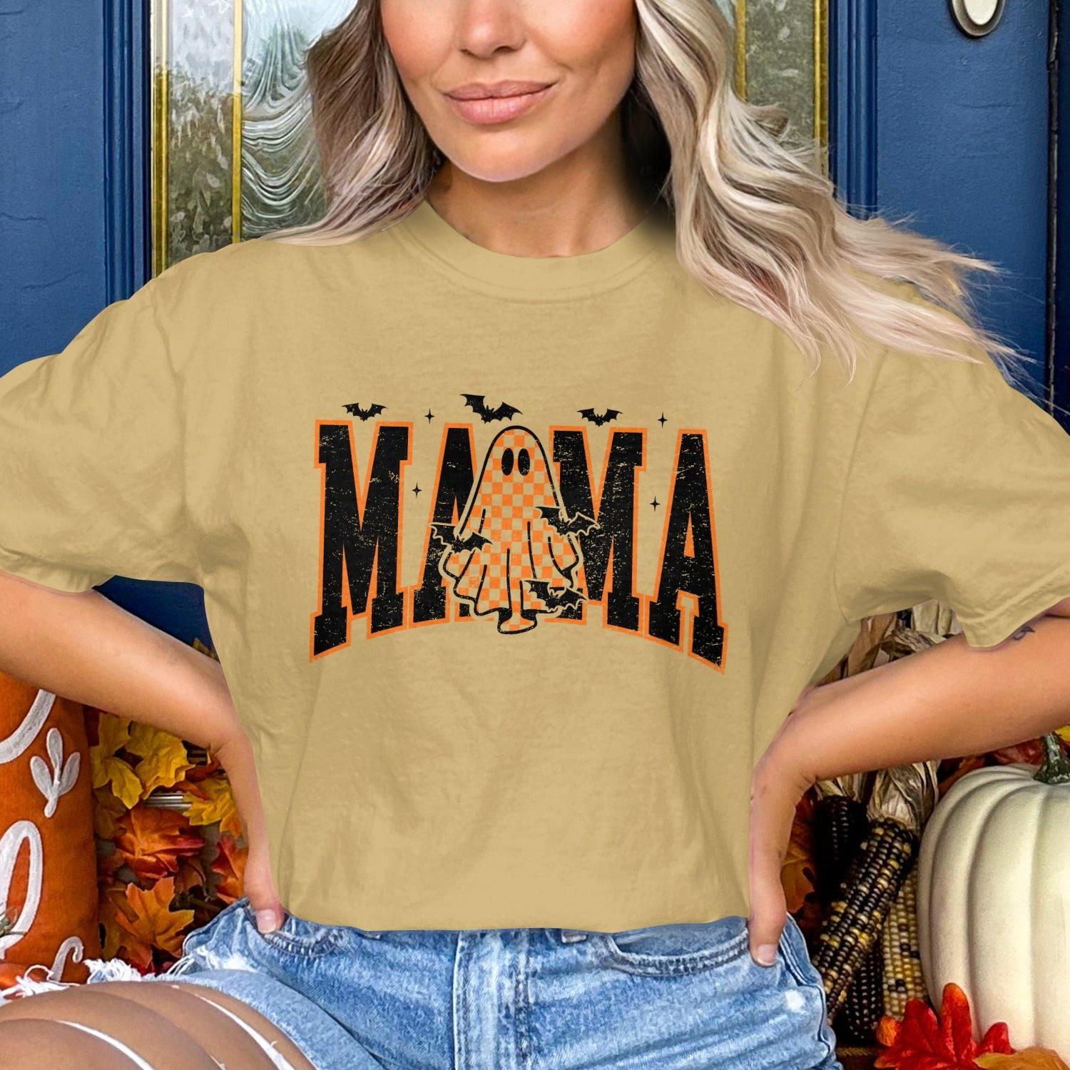 Spooky Mama Halloween Ghost Graphic Tee shirt product
