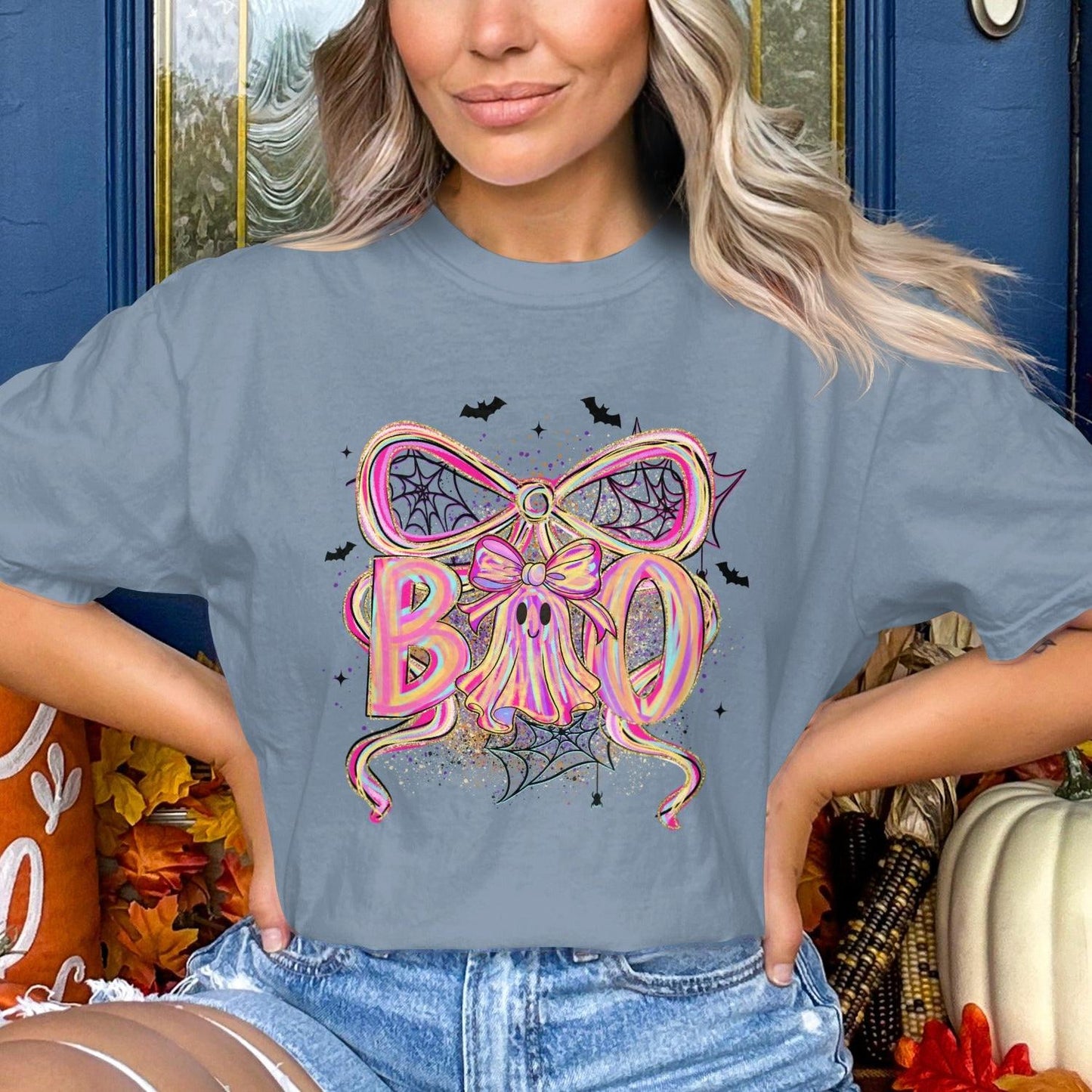 Halloween Boo Shirt with Cute Bow Design product