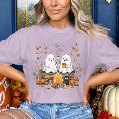 Cozy Ghosts Halloween Campfire Illustration product type