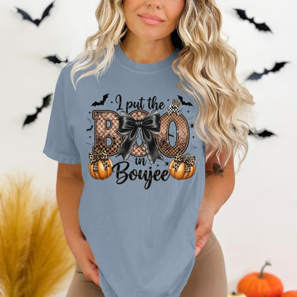 I Put The Boo In Boujee Halloween Graphic Shirt product type