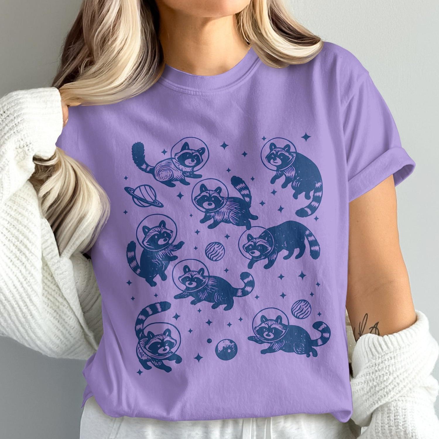 Cute Cartoon Panda Design Purple T-Shirt product