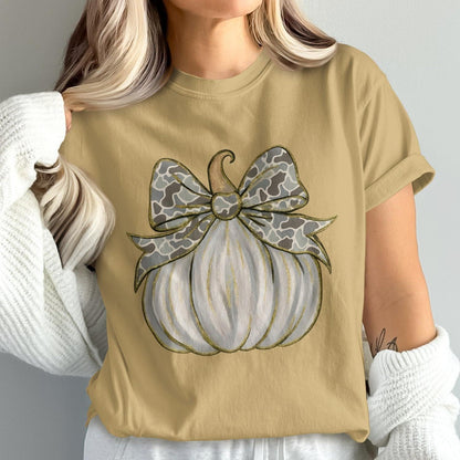 Leopard Bow Pumpkin Graphic Tee product