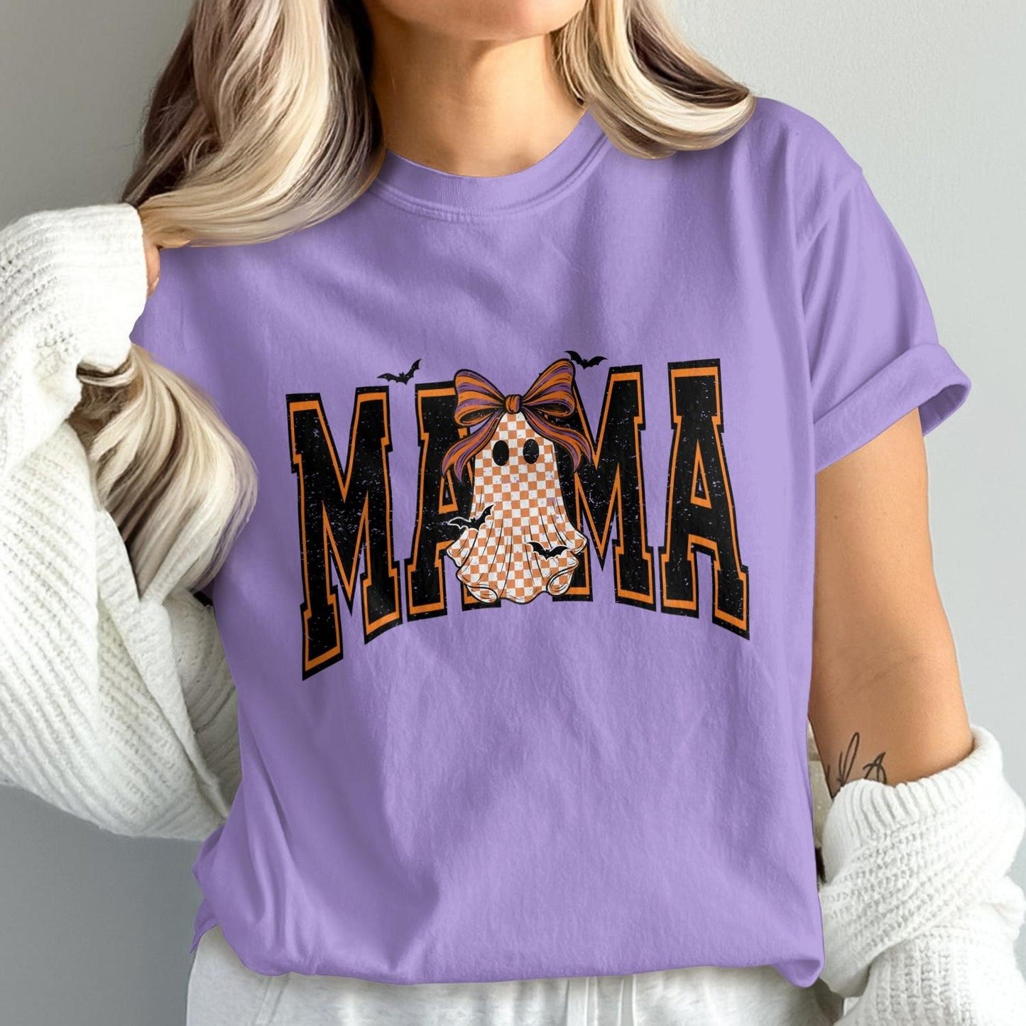 Cute Halloween Themed MAMA Ghost Graphic Tee product type