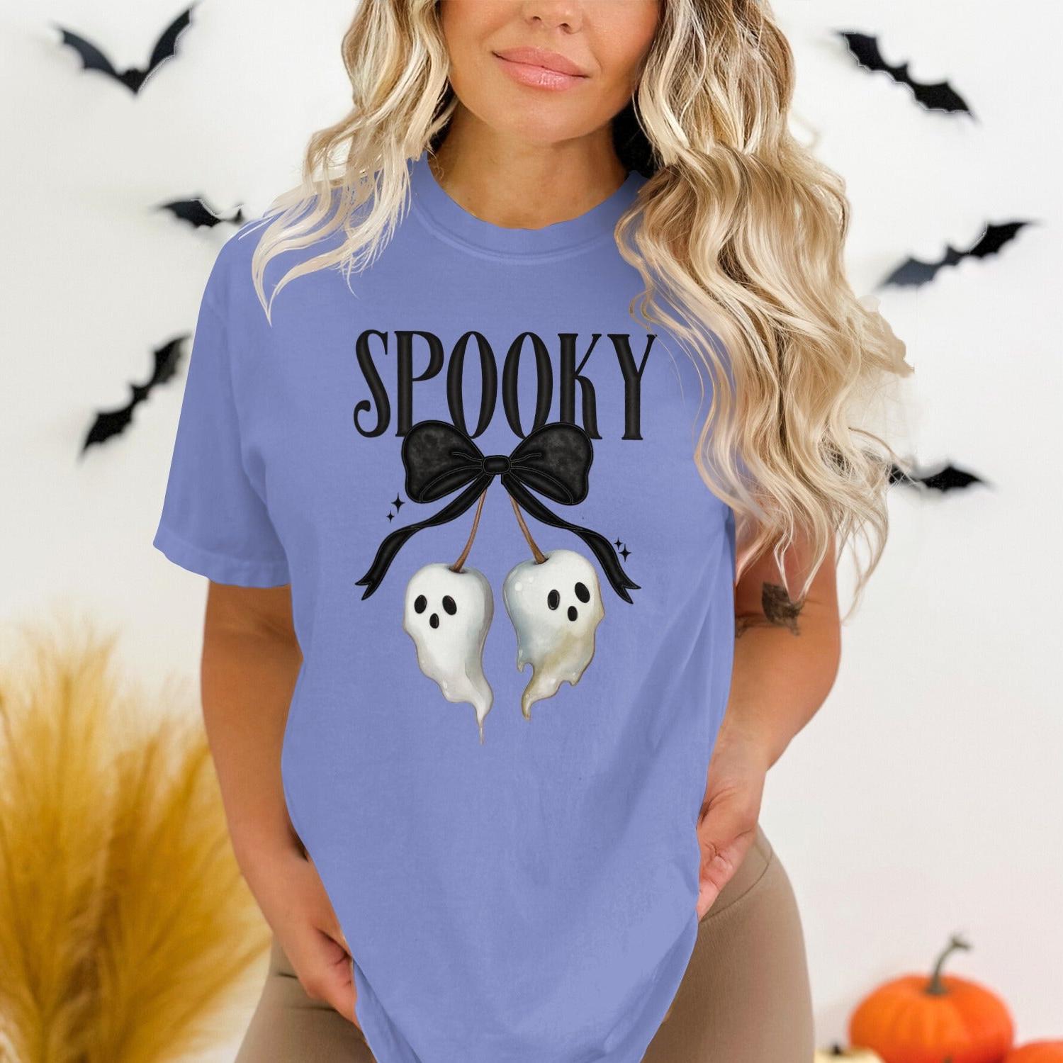 Spooky Ghosts with Bowknot T-Shirt Halloween product type