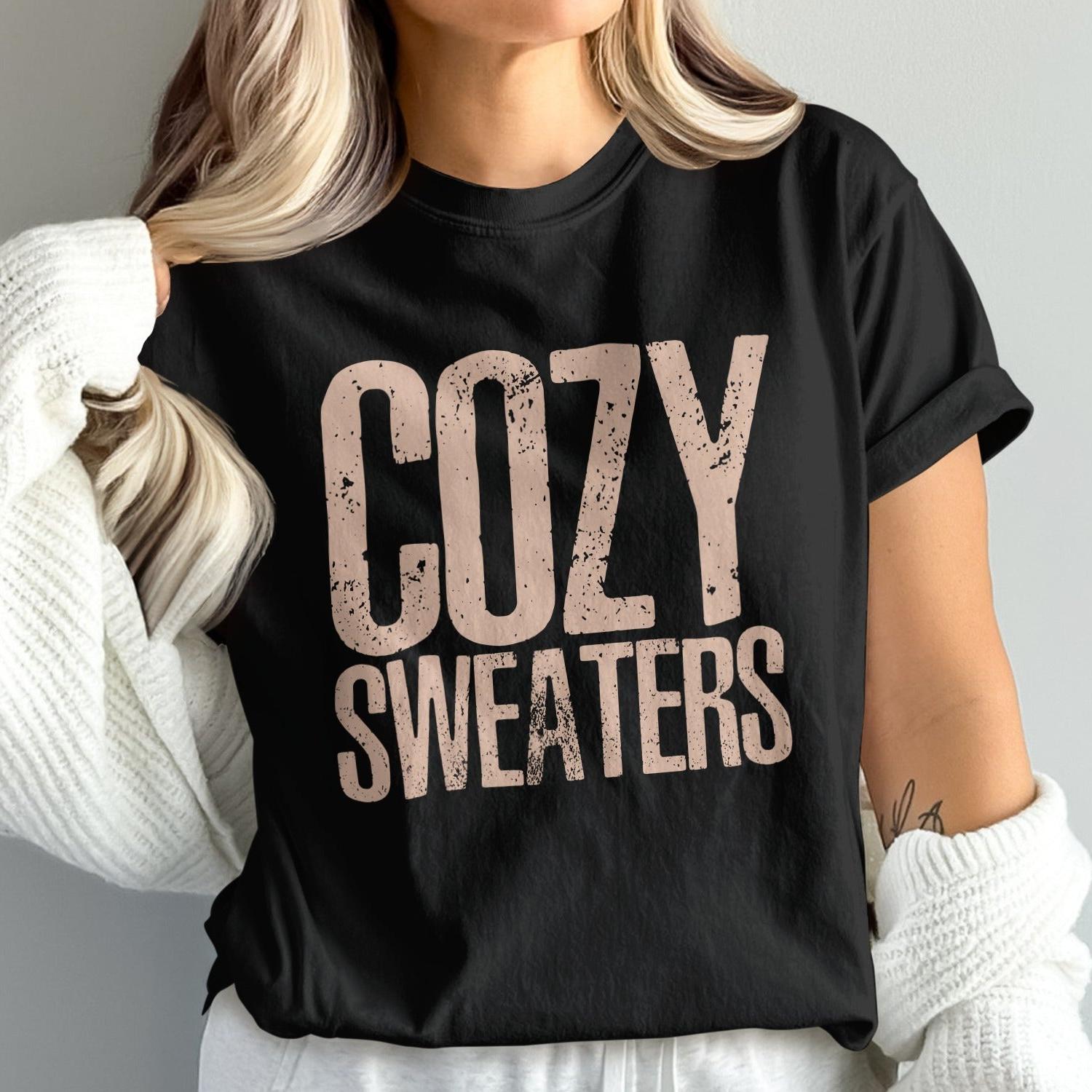 Cozy Sweaters Graphic Black T-Shirt Product Type