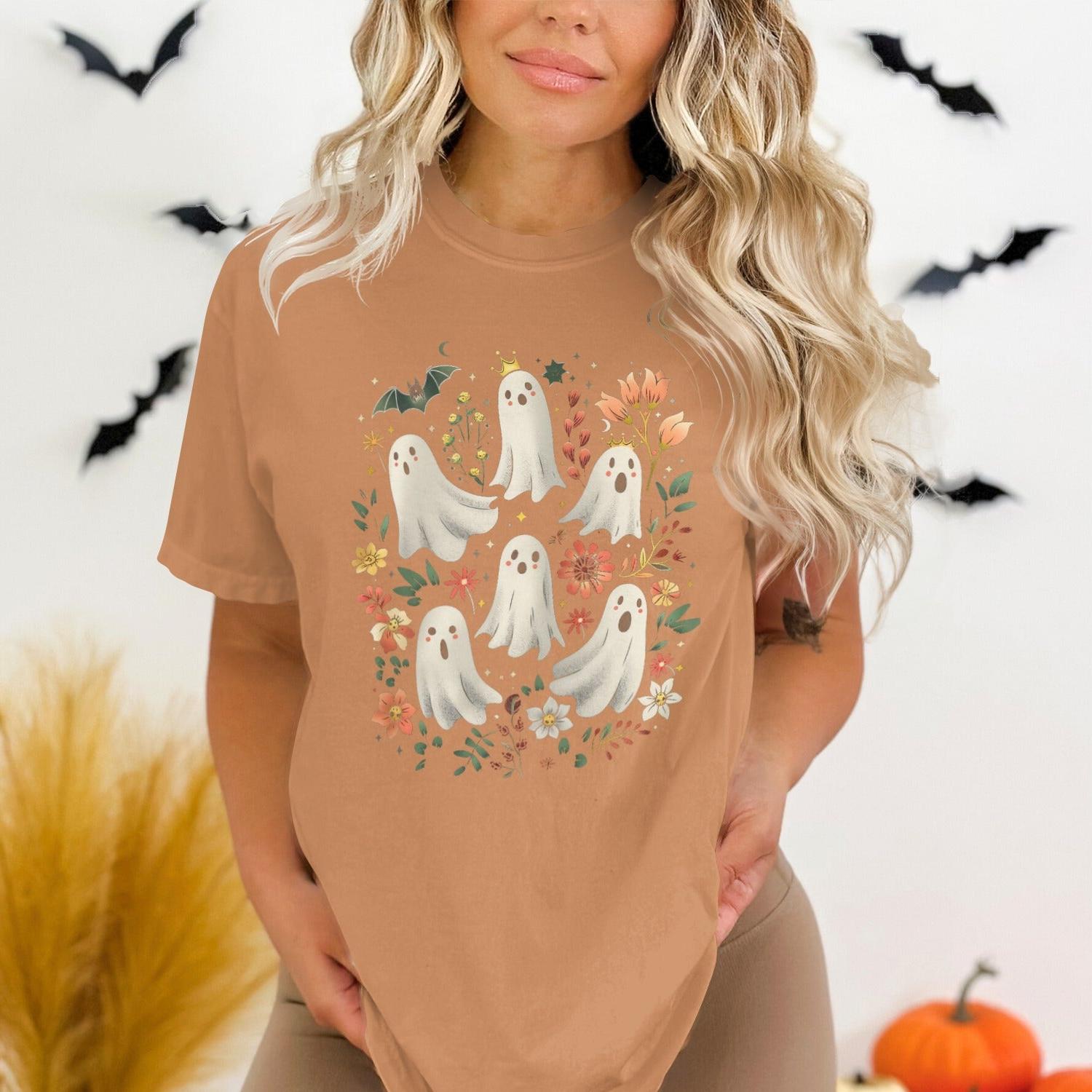 Cute Ghost Halloween Themed T-Shirt Halloween product