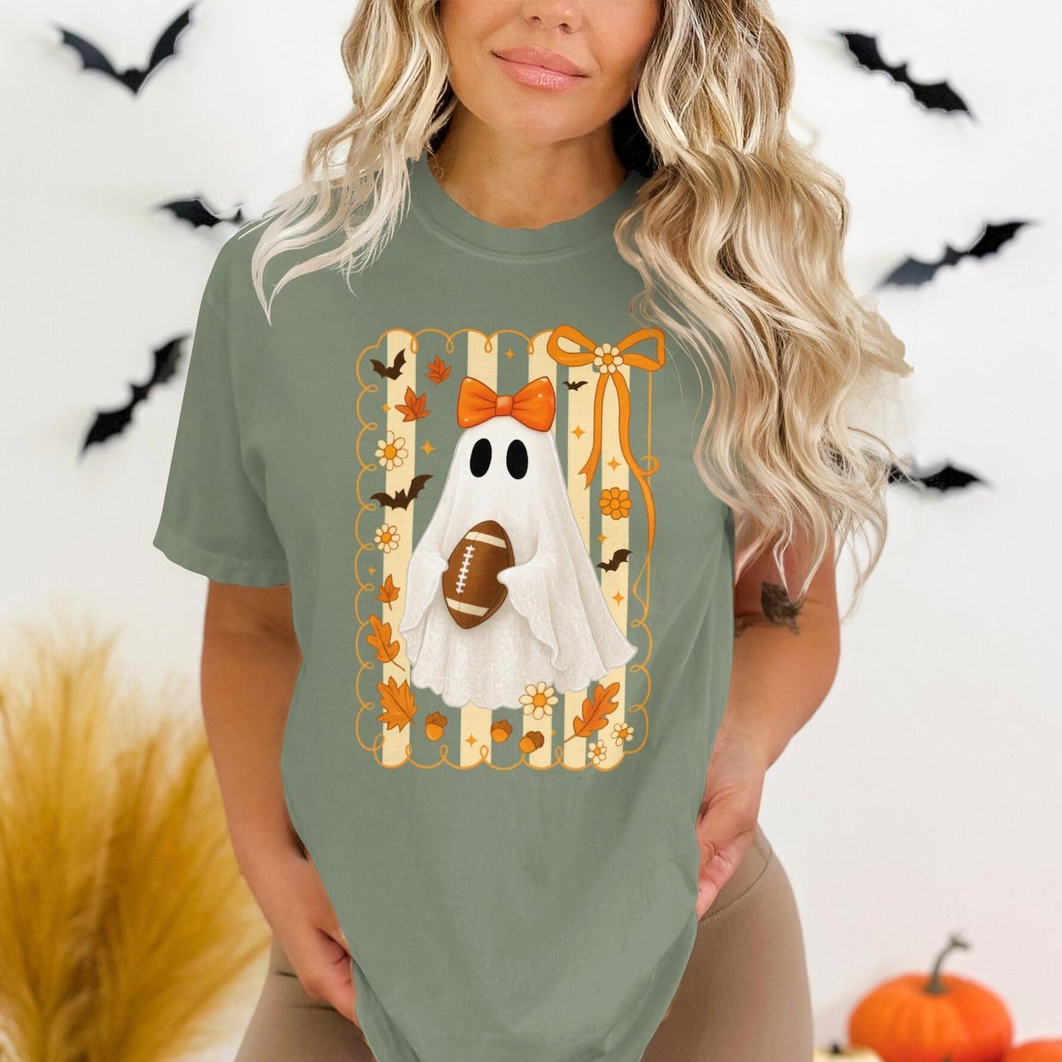 Halloween Ghost Football Graphic Women's T-Shirt product