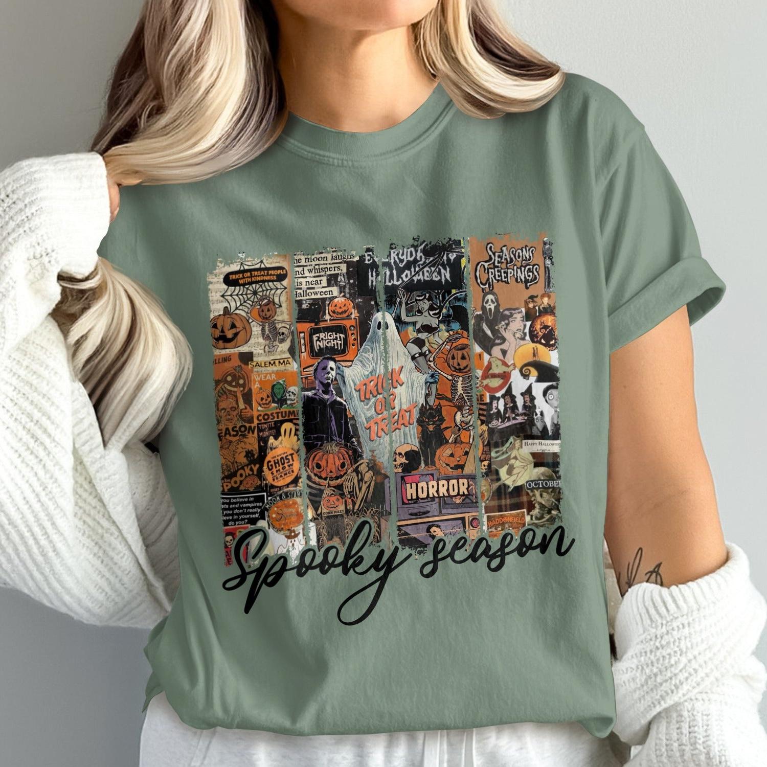 Spooky Season Collage Graphic Tee Shirt product type