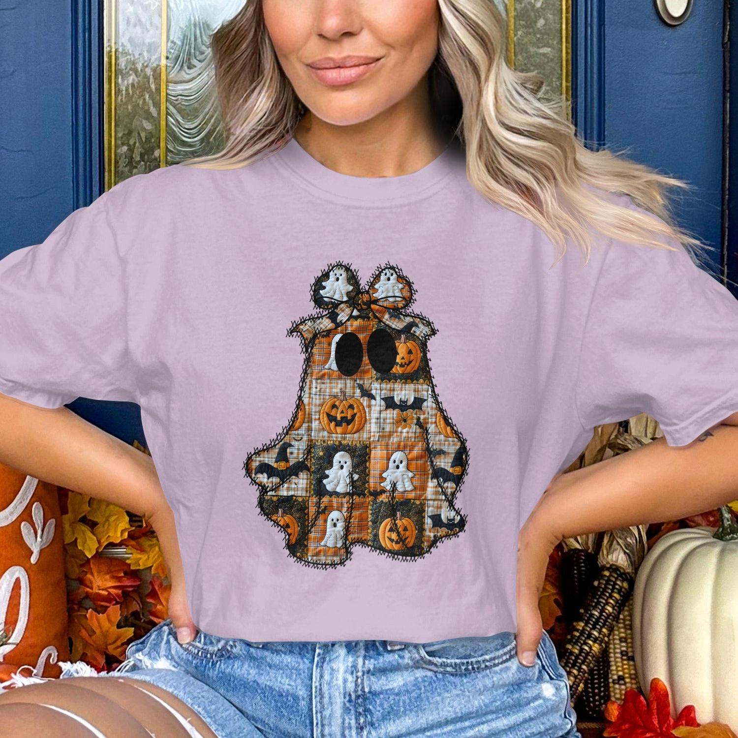 Halloween Patchwork Ghost Graphic Tee product type