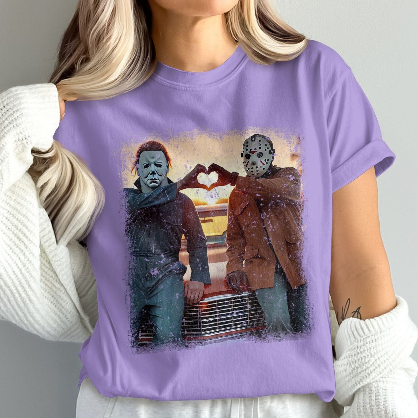Horror Movie Characters Heart Gesture T-shirt product