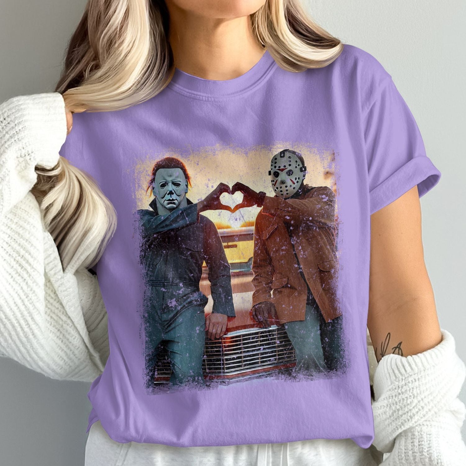 Horror Movie Characters Heart Gesture T-shirt product