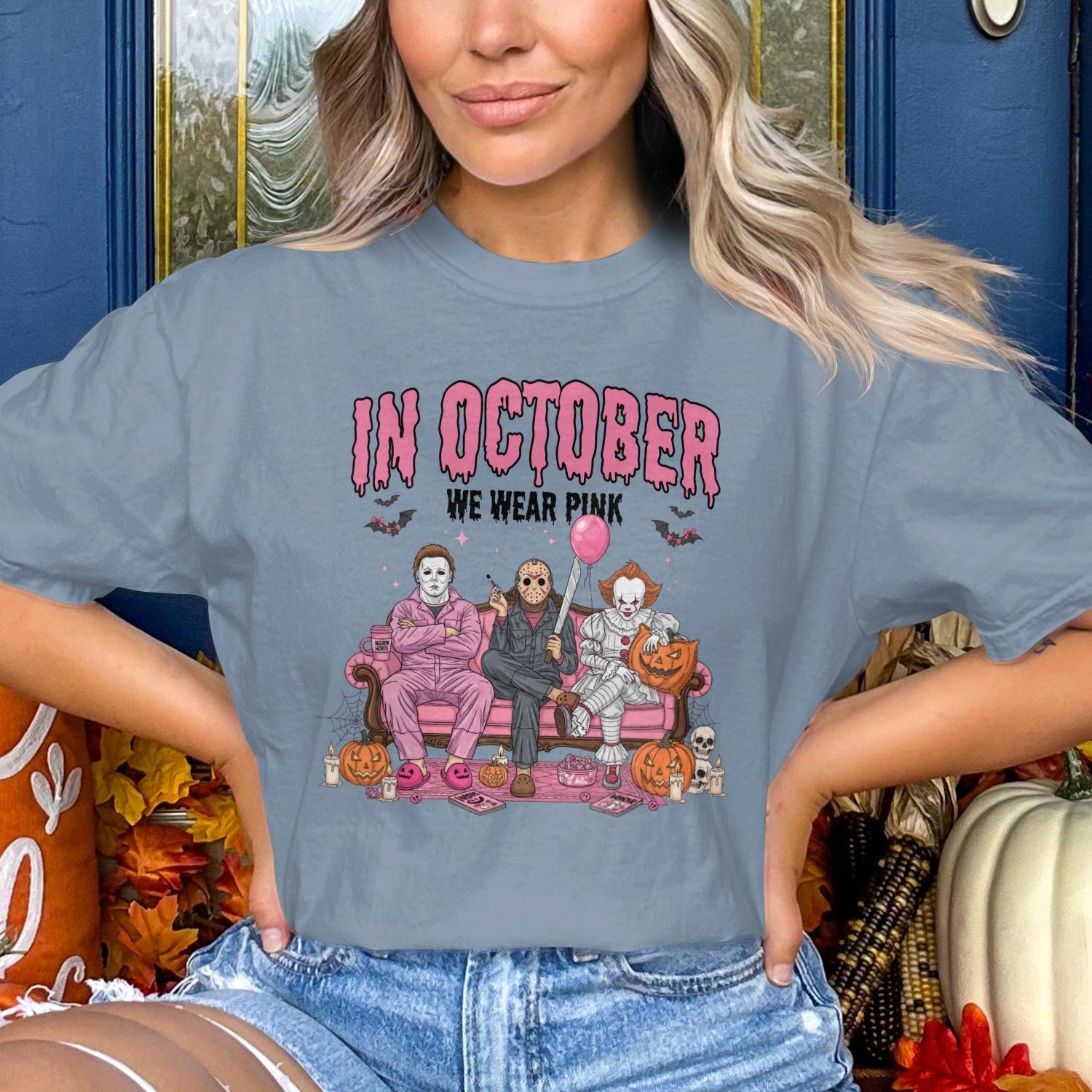 In October We Wear Pink Halloween Shirt product