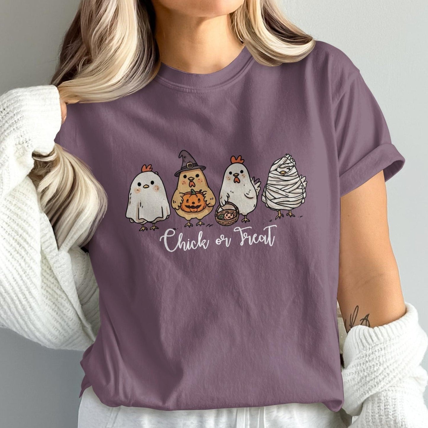Halloween Chick or Treat Themed Graphic T-Shirt product