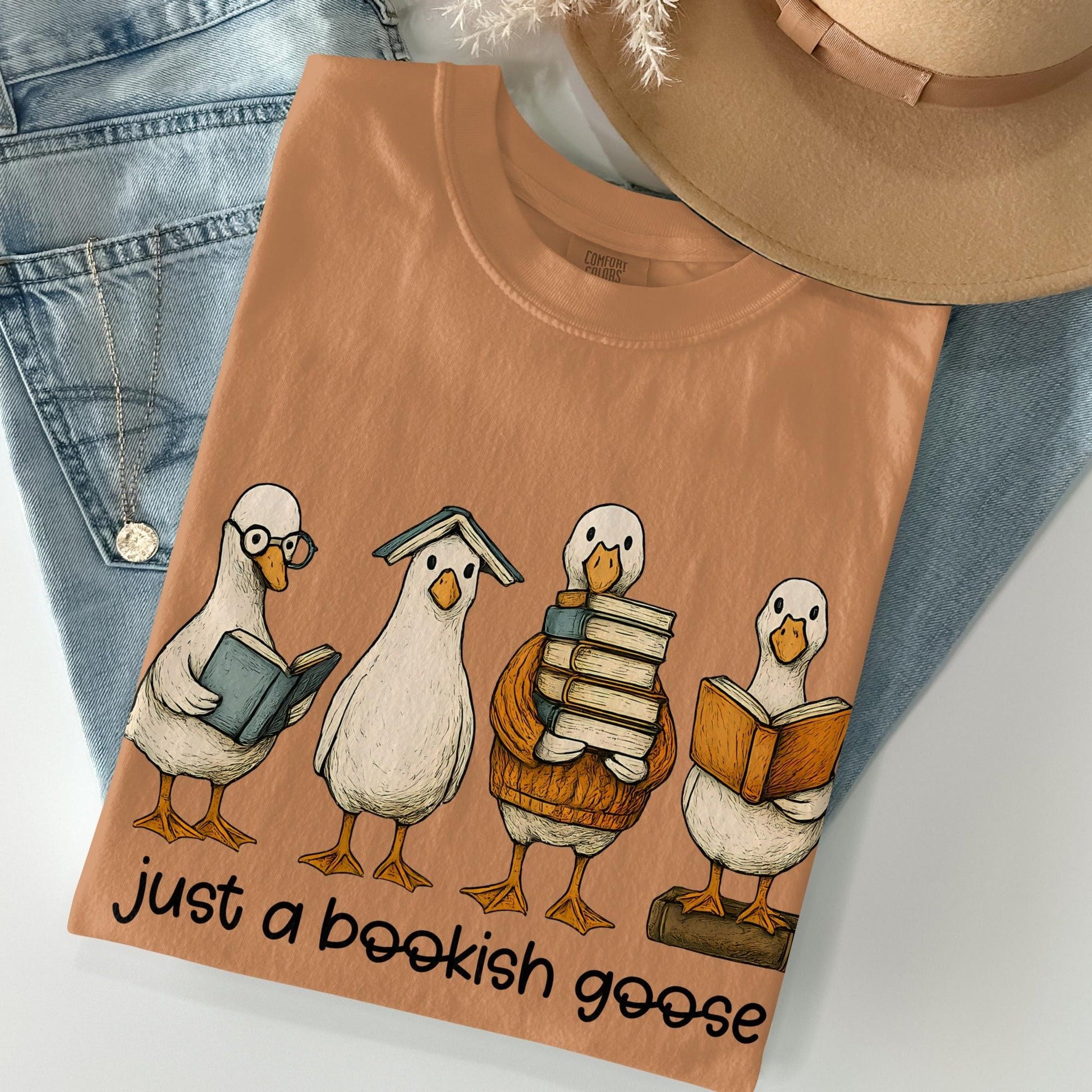 Just a Bookish Goose T-Shirt Creative Reading Product