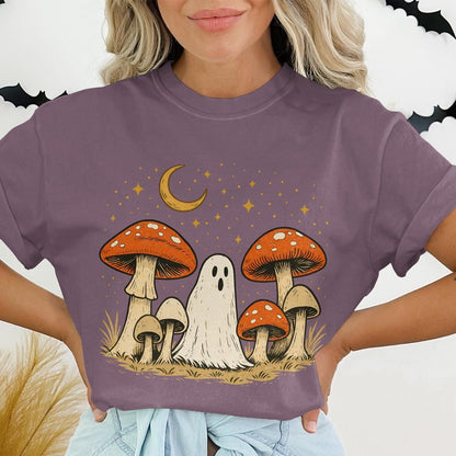 Cute Ghost and Mushrooms Graphic T-Shirt product
