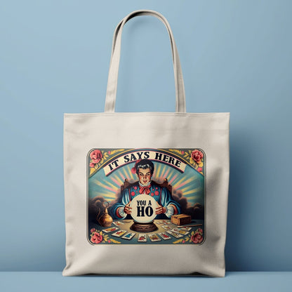 Vintage Fortune Teller Tote Bag, Funny Psychic Humor Tote, Retro Tarot Card Reader, Hilarious Psychic Gift, Unique Tote Bag
