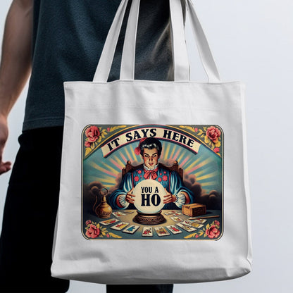 Vintage Fortune Teller Tote Bag, Funny Psychic Humor Tote, Retro Tarot Card Reader, Hilarious Psychic Gift, Unique Tote Bag
