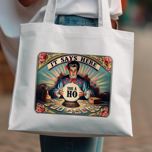 Vintage Fortune Teller Tote Bag, Funny Psychic Humor Tote, Retro Tarot Card Reader, Hilarious Psychic Gift, Unique Tote Bag