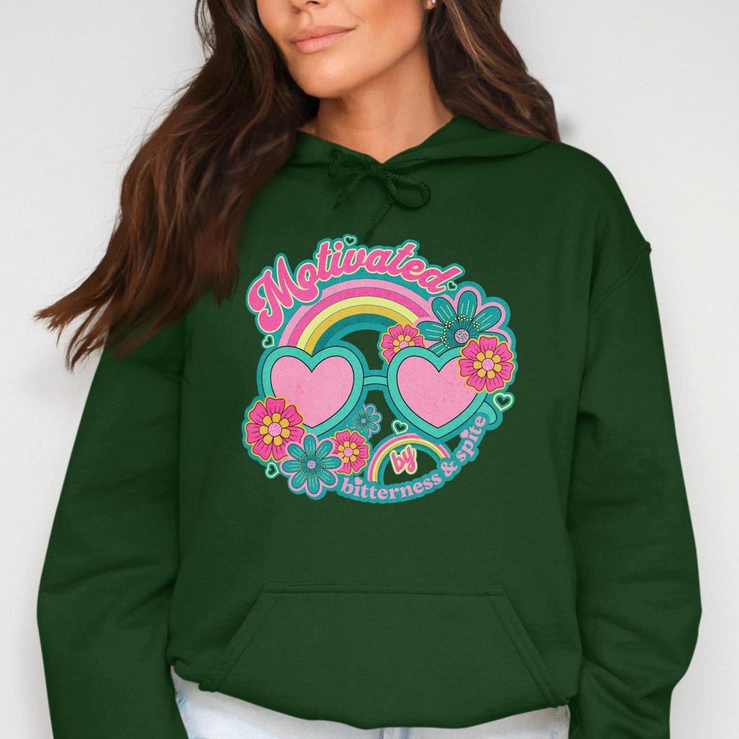 Motivated by Bitterness and Spite Graphic Hoodies