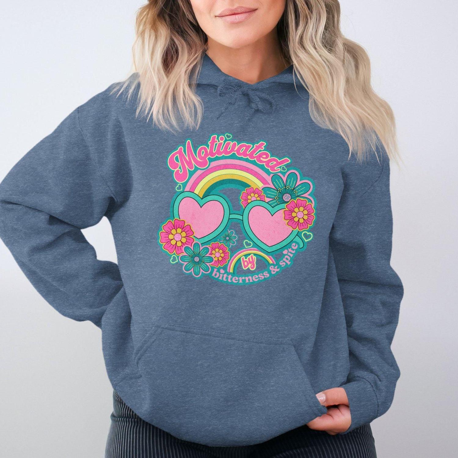 Motivated by Bitterness and Spite Graphic Hoodies