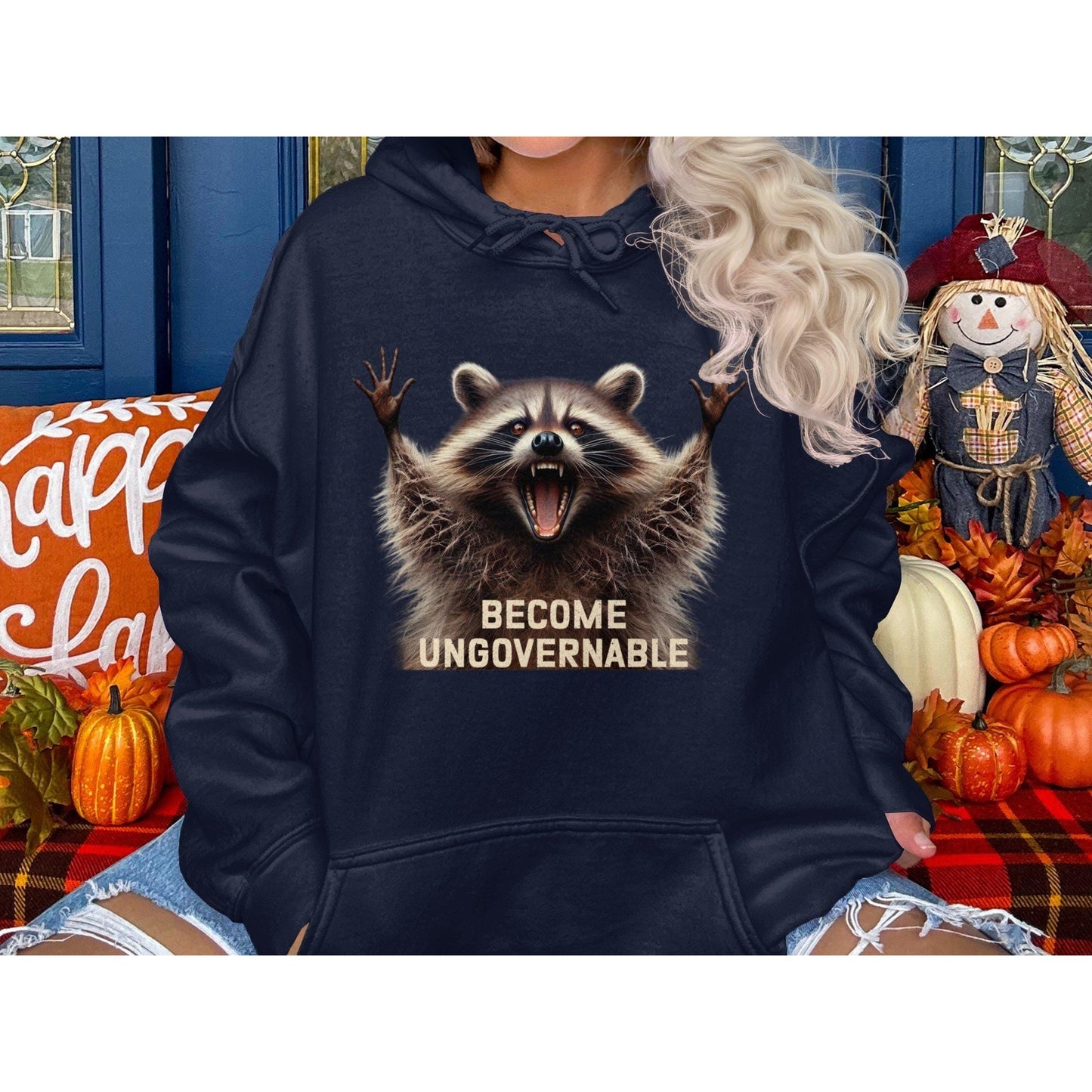 Become Ungovernable Funny Raccoon Graphic Hoodies