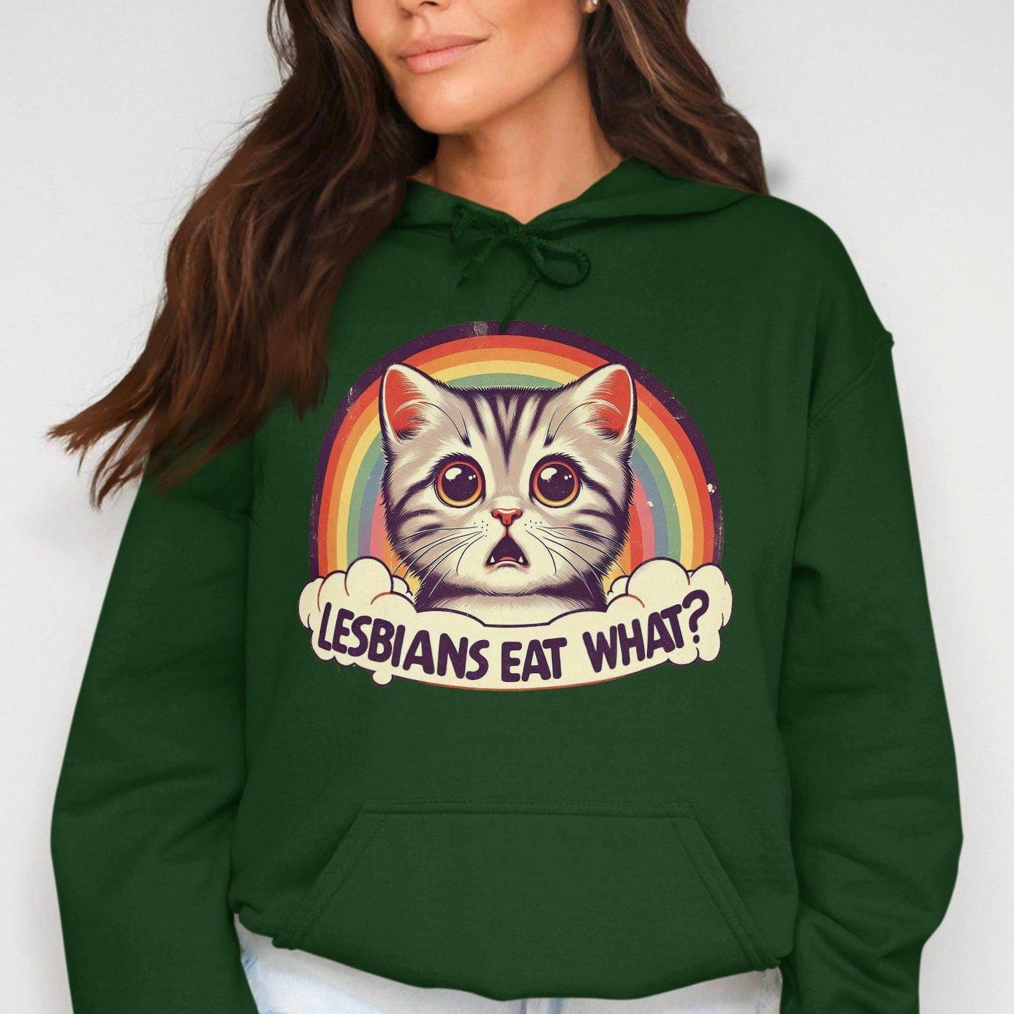 Funny Cat Lesbians Eat What Adult Humor Hoodies