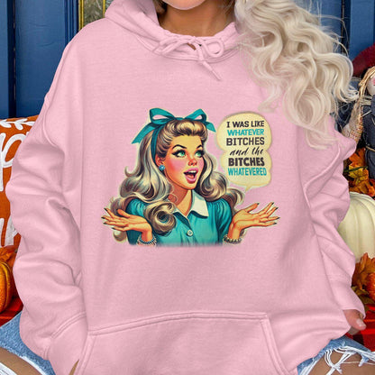 Retro Style Whatever Bitches Graphic Women's Hoodies