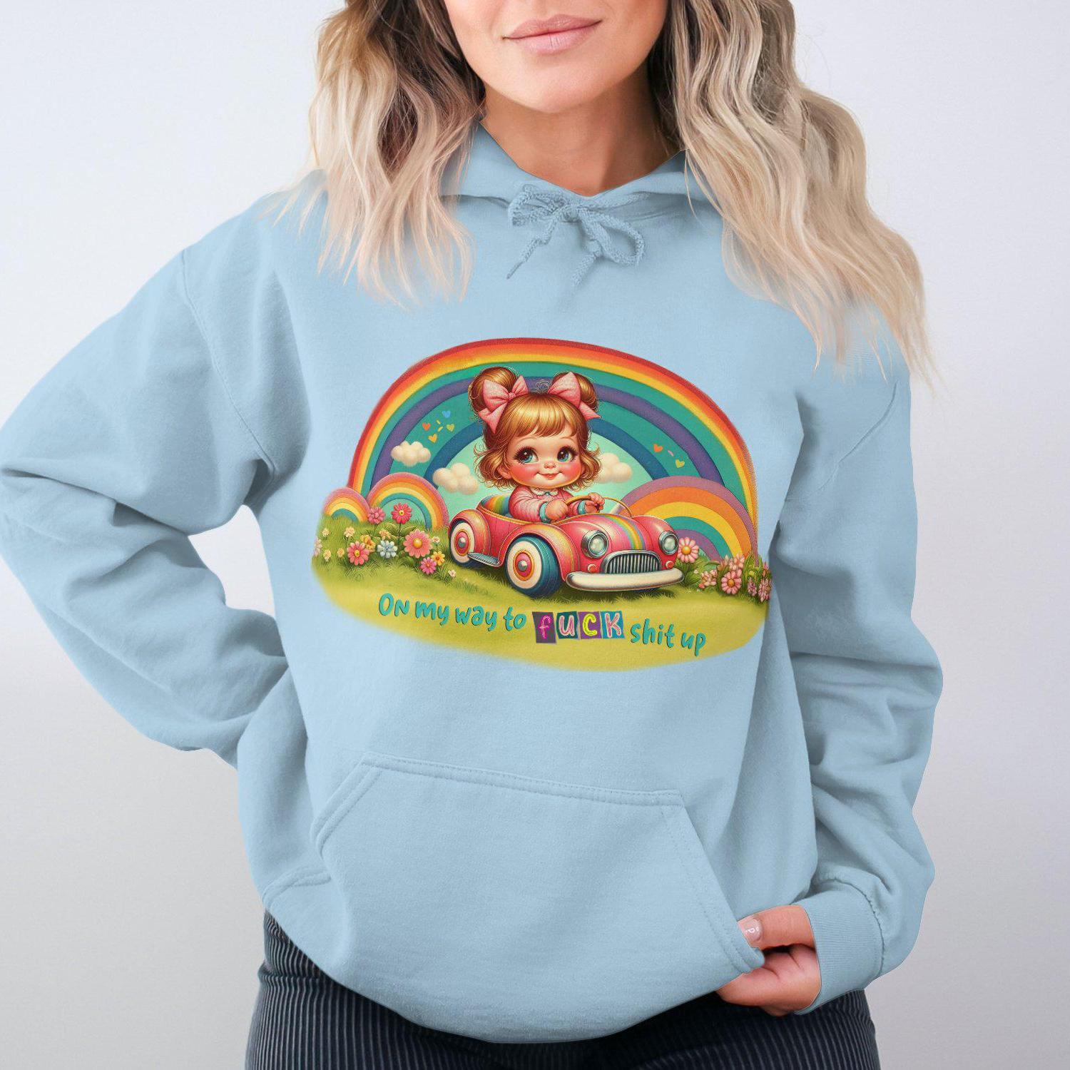 On My Way to F**k Shit Up Cute Cartoon Hoodies