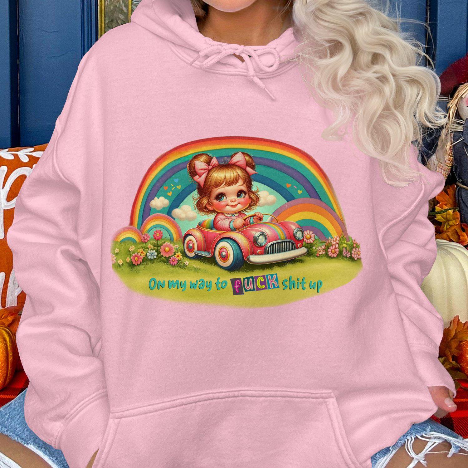 On My Way to F**k Shit Up Cute Cartoon Hoodies