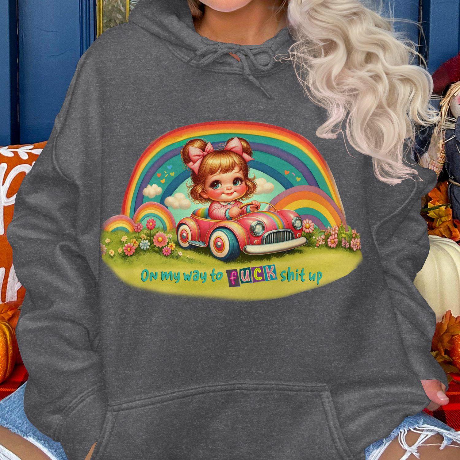 On My Way to F**k Shit Up Cute Cartoon Hoodies