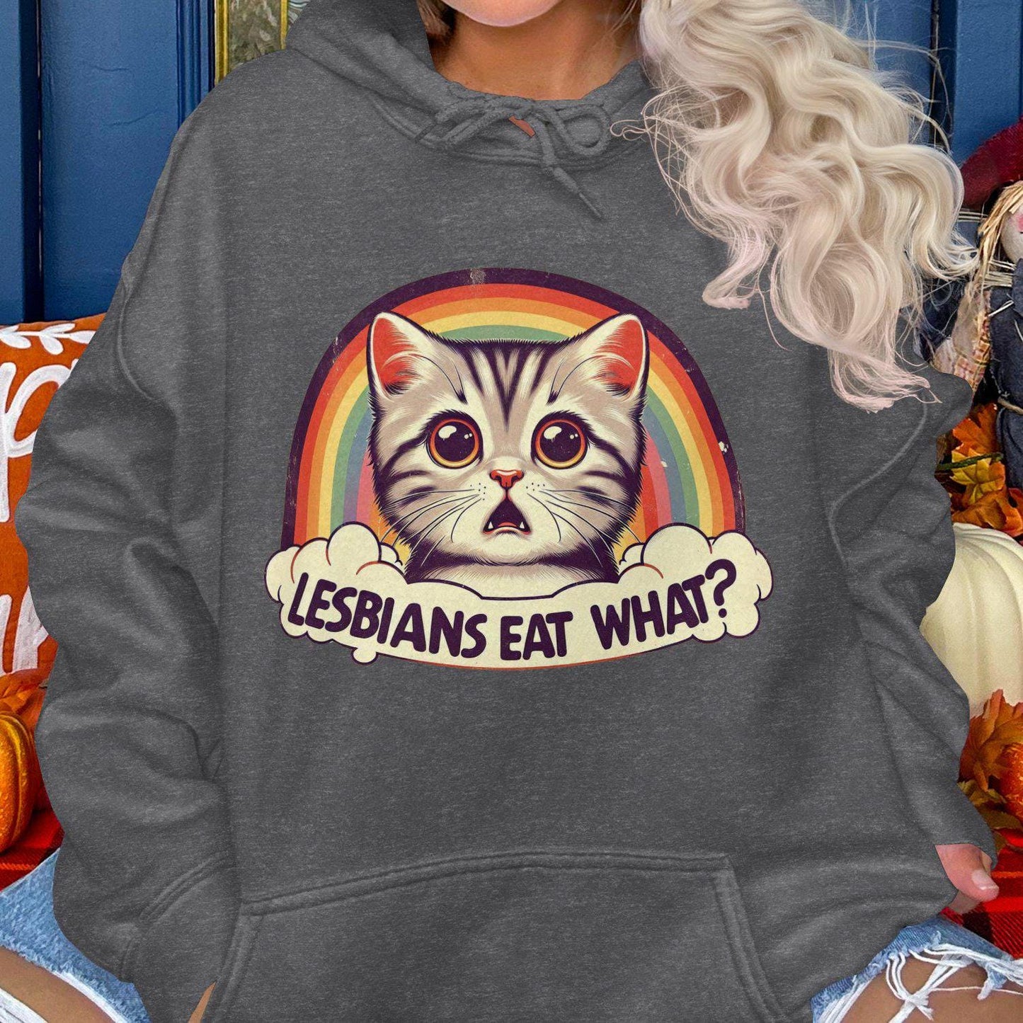 Funny Cat Lesbians Eat What Adult Humor Hoodies
